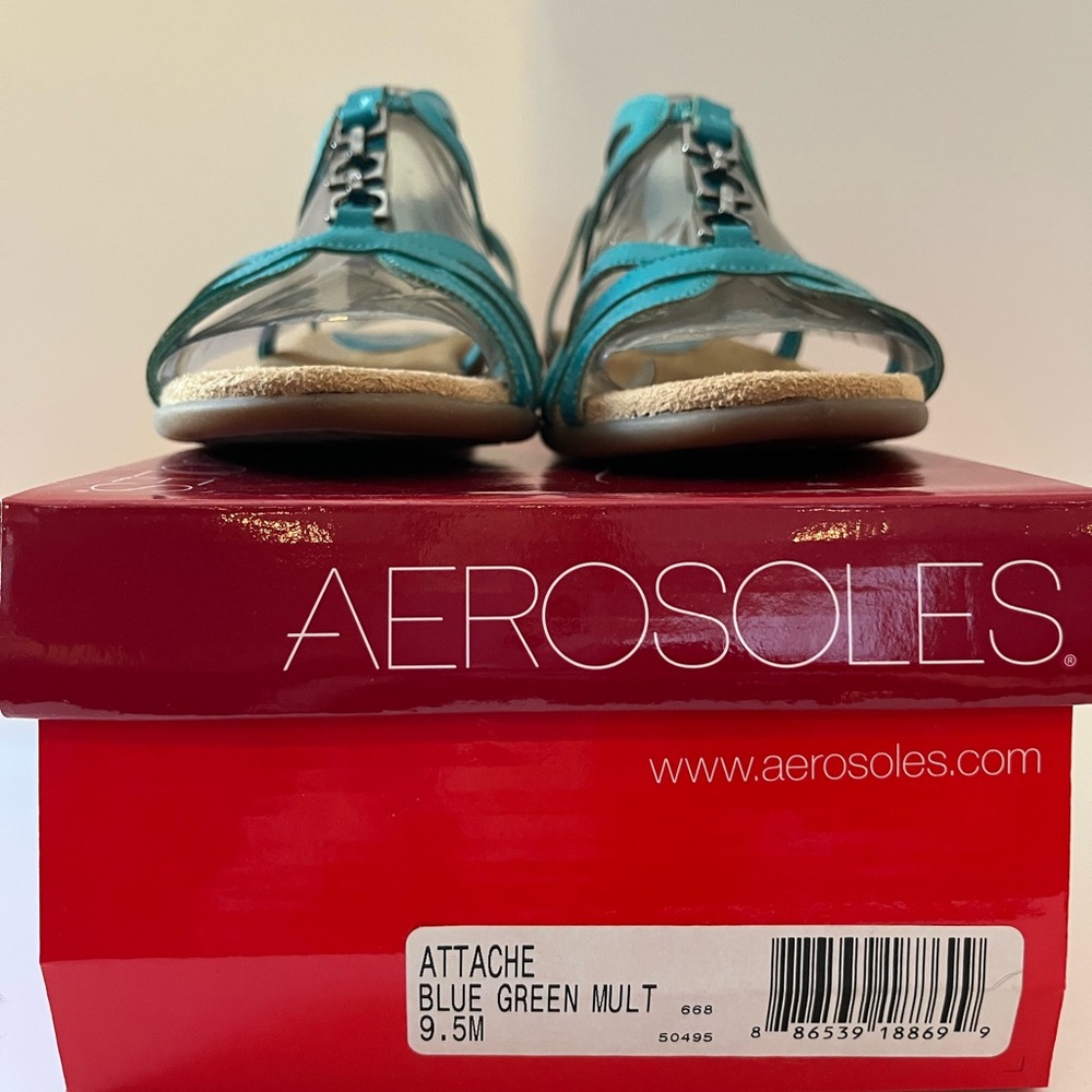 AEROSOLES Blue Green Multi Strappy Sandals